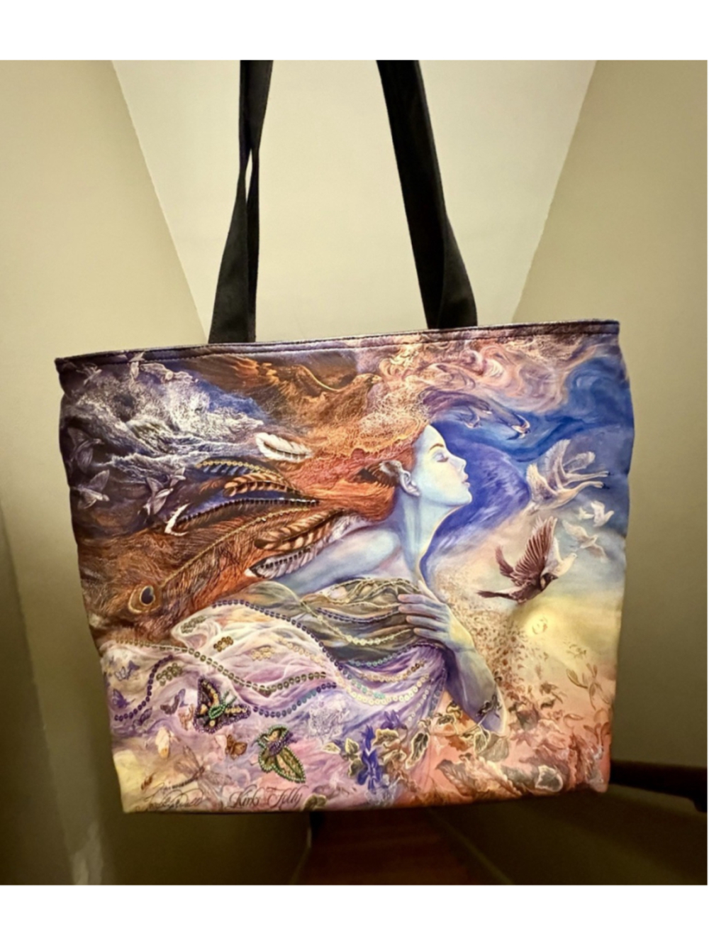 Rare Kirks Folly Josephine Wall Goddess Fairy Butterfly Large Tote Bag
